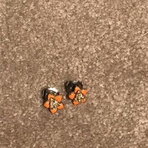 Lia Sophia Orange and Gold Flower Earrings